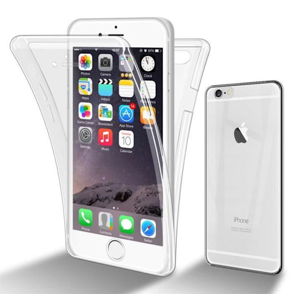Cadorabo Fodral för Apple iPhone 6 / 6S i Transparent Fodral 360° Helkroppsskydd Skärmskydd Transparent