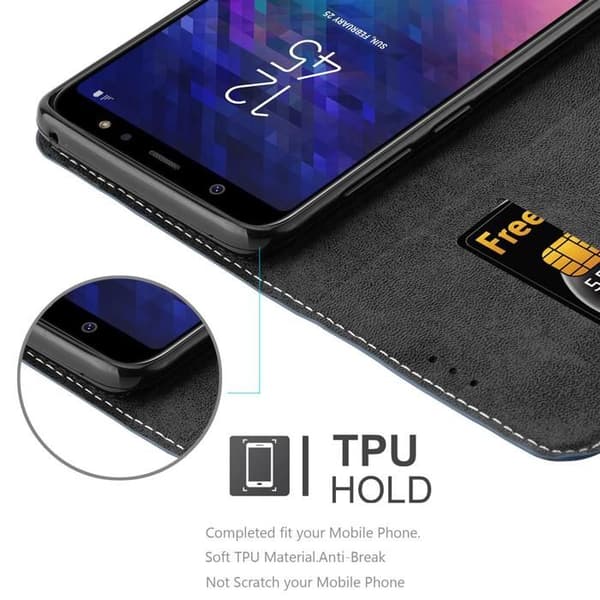 Skyddsfodral för Samsung Galaxy A6 PLUS 2018 i BLÅ BRUN Fodral Cover Skydd Blå