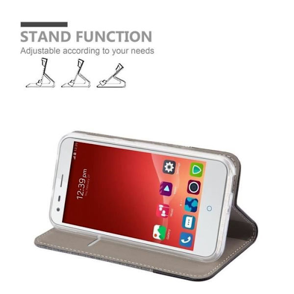 Cadorabo Fodral till ZTE Blade S6 i GRÅ SVART