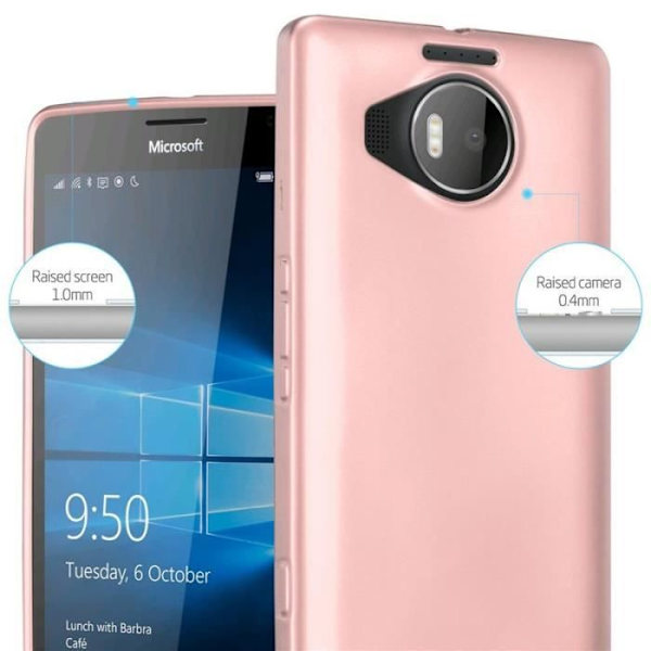 Cadorabo Fodral fungerar med Nokia Lumia 950 XL i METALLIC ROSÉ GOLD - Stötsäker och reptålig TPU silikonskydd - Ultra