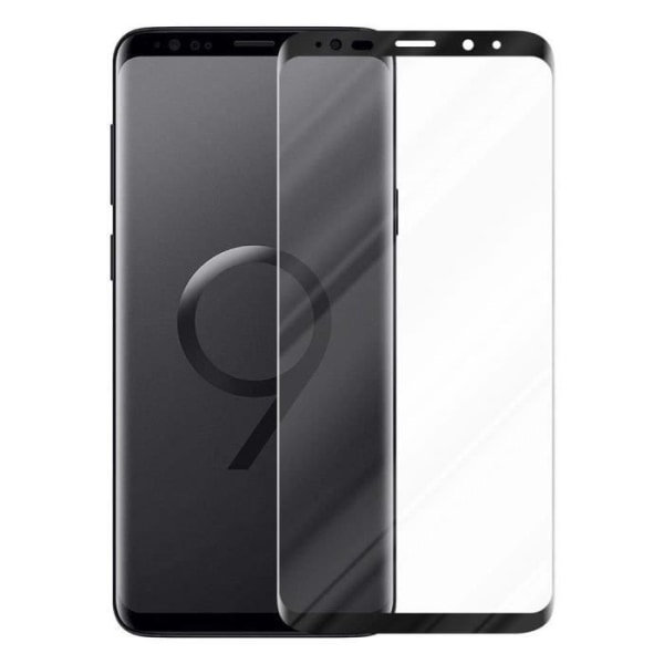 Cadorabo härdat glas för Samsung Galaxy S9 PLUS i TRANSPARENT med SVART - Skärmskydd med full täckning för