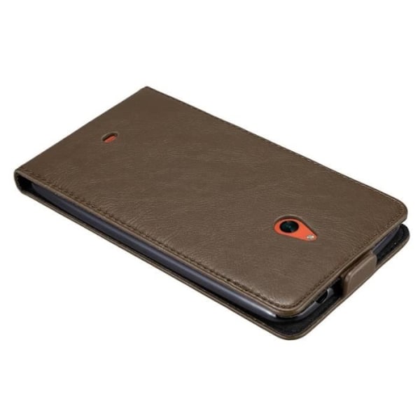 Skyddsfodral - CADORABO - Nokia Lumia 1320 - Syntetläder - Brun - Flip med magnetstängning kastanj