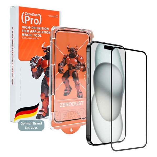 Härdat glas för iPhone 15 PLUS Skärmskydd Vit