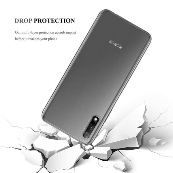 Transparent stötsäker silikonfodral för Honor 9X PRO Vit