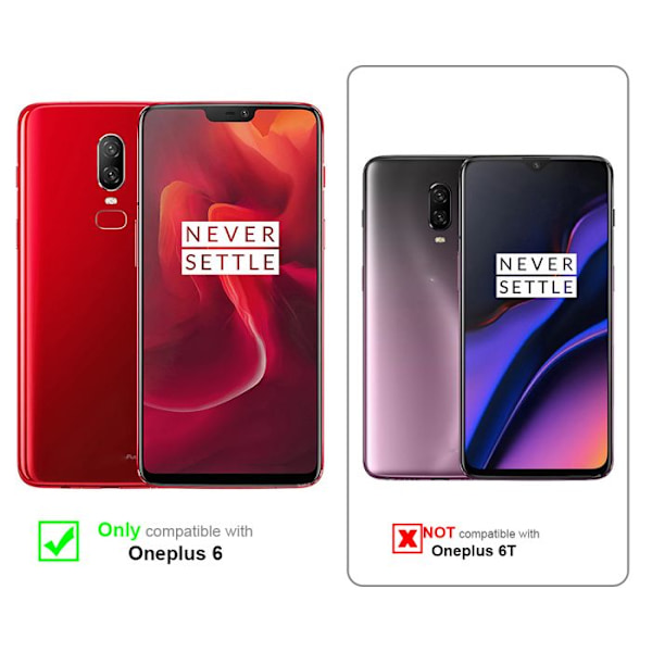 Coque för OnePlus 6 Fodral i KIRSBÄR RÖD Etui Case Cover Skydd med magnetisk stängning Plånbok Röd