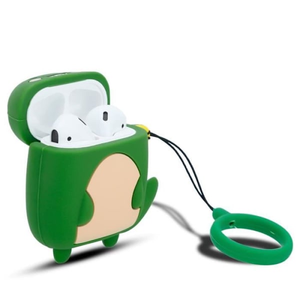 Cadorabo Fodral för Apple AirPod 1 & 2 Happy Dinosaur Design Portabelt Silikonhörlursfodral 3D Nyckelring Färgad