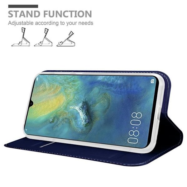 Fodral till Huawei MATE 20 Fodral i KLASSIG MÖRKBLÅT Fodral Skydd Magnetisk stängning Plånbok Mörkblå