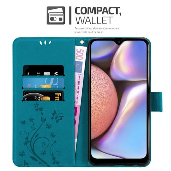 Cadorabo Fodral för Samsung Galaxy A10S i blått - blommönster
