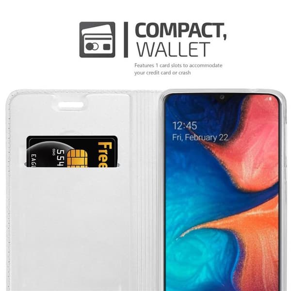 Flipfodral för Samsung Galaxy A10e / A20e Klassisk Silver Plånbok Stötsäker Grå