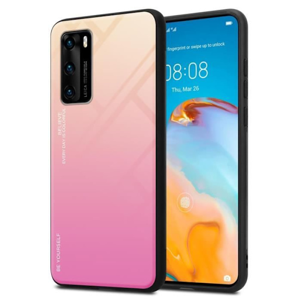 Fodral till Huawei P40 Skal i GUL - ROSA Fodral Skyddsskydd tvåfärgad TPU GUL, ROSA