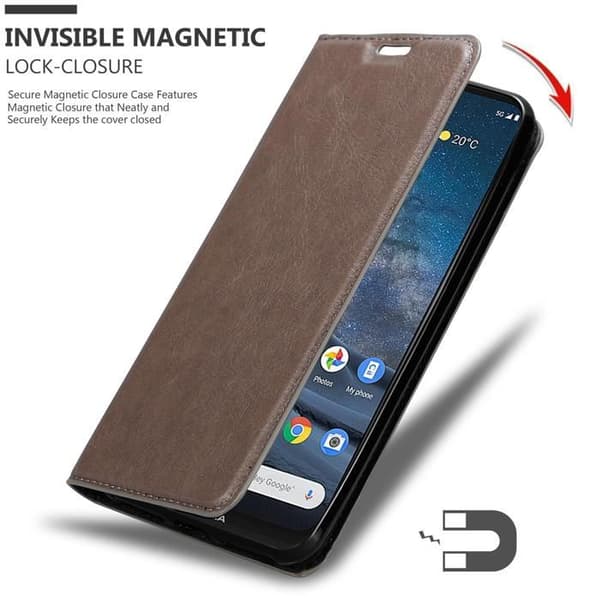 Etui för Nokia 8.3 Fodral i MÖRK BRUN brun