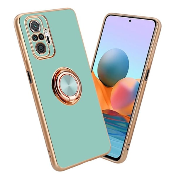 Hus för Xiaomi RedMi NOTE 10 PRO Fodral i Glansig Turkos - Guld Etui Case Cover Silikon TPU flexibel med Kameraskydd Grön