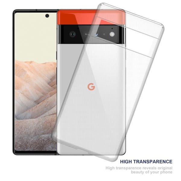 Transparent stötsäker silikonfodral för Google PIXEL 6 PRO Vit