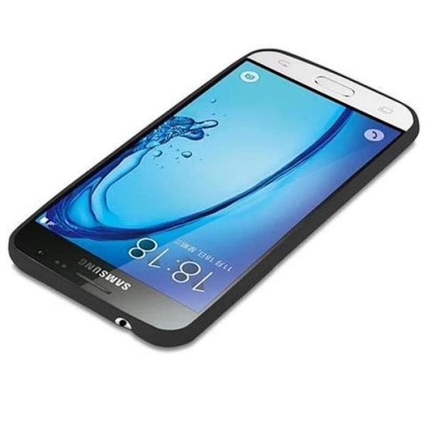 Samsung Galaxy J3 2015 fodral - CADORABO - SVART GODIS DESIGN - Finesse - Nostalgisk - Mjuk Svart