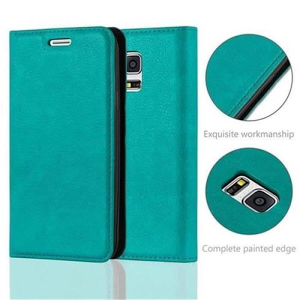 Samsung Galaxy S5 MINI - S5 MINI DUOS-fodral i OIL TURQUOISE från Cadorabo (INVISIBLE MAGNETIC CLOSURE design) Fodral