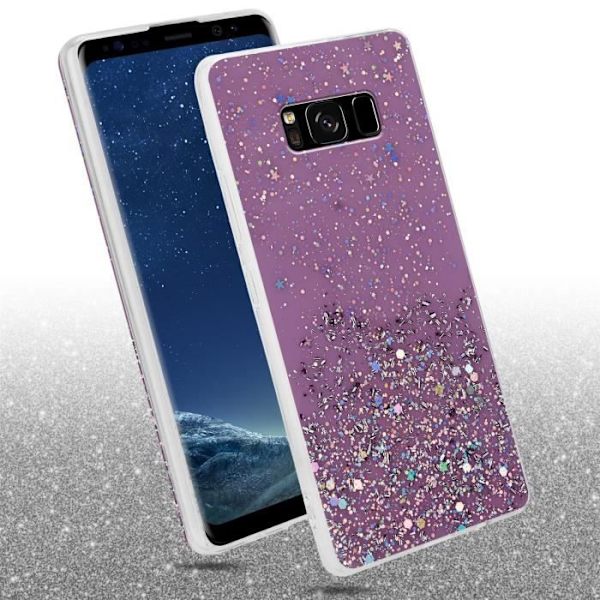 Coque - CADORABO - Samsung Galaxy S8 PLUS - Lila - Pailletter - Skydd i silikon TPU Lila
