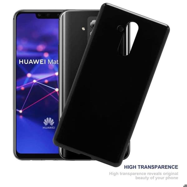 Transparent stötsäker silikonfodral för Huawei MATE 20 LITE Svart