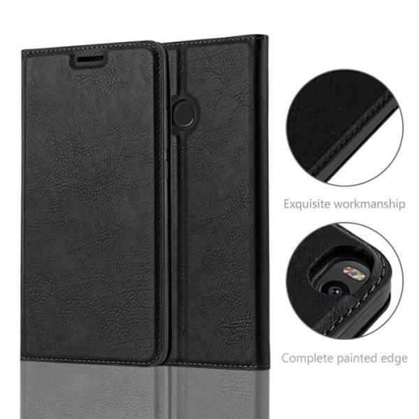 Xiaomi Mi MAX 2-fodral i NIGHT BLACK från Cadorabo (INVISIBLE MAGNETIC CLOSURE Design) Helt skyddsfodral med flipflik
