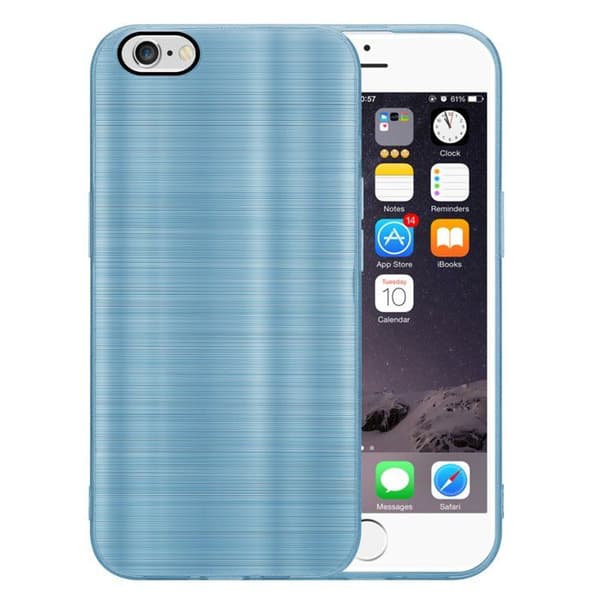 Skal för iPhone 6 / 6S Borstad Turkos Kamera Skydd Blå