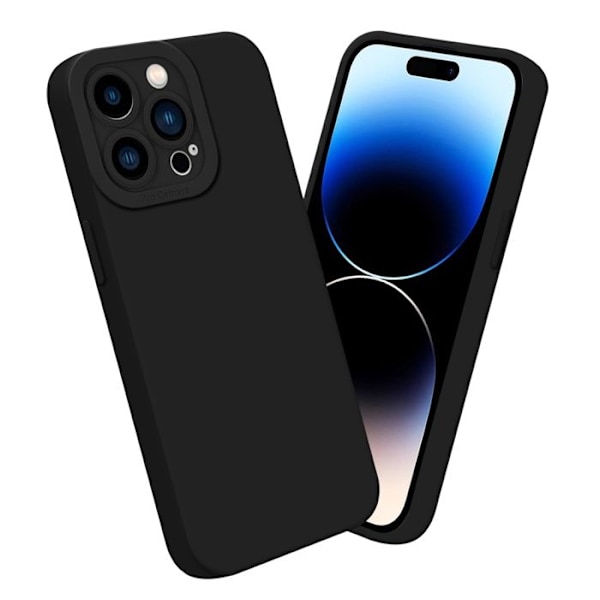 Fodral till Apple iPhone 14 PRO MAX i FLUID BLACK Fodral Skal i flexibelt TPU silikonskydd Svart