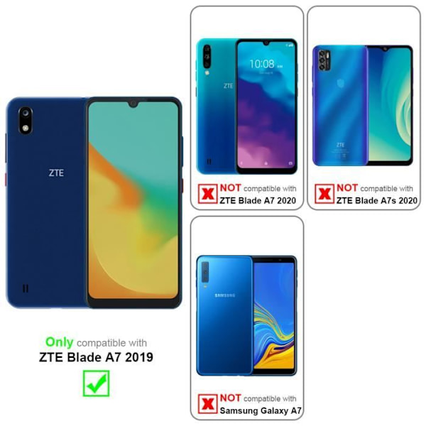 Telefonfodral - CADORABO - ZTE Blade A7 2019 - Kaffe brun - Mjuk - Magnetisk stängning kaffe brunt