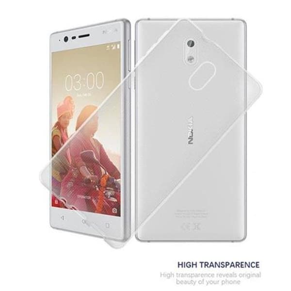 Transparent stötsäker silikonfodral för Nokia 3 2017 Vit