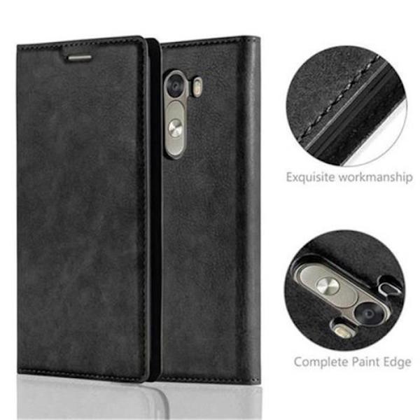 Cadorabo LG G3 Fodral NATTSVART Osynlig MAGNETISK STÄNGNING Fodral Fodral stöder stativ och kortplats