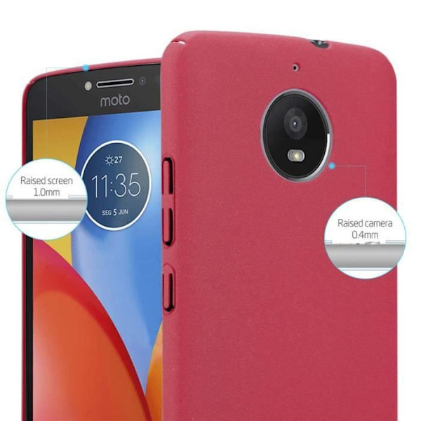 Coque - CADORABO - Motorola MOTO E4 - Stöt-skydd - Frostad design - Färg Frosty Röd Frostig röd