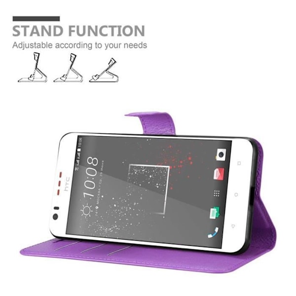 Cadorabo Fodral till HTC Desire 10 LIFESTYLE / Desire 825 i ORCHID LILA Skyddskåpa magnetisk stängningsstativ funktion Orkidévioler