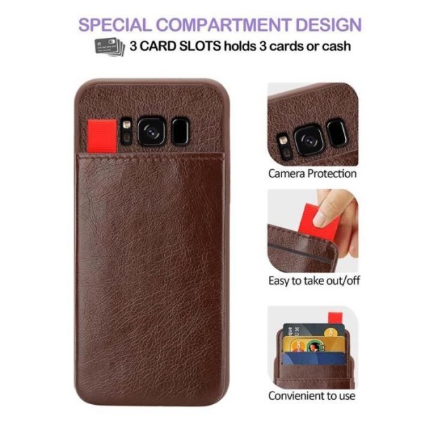 Etui för Samsung Galaxy S8 PLUS - CADORABO - Brun ek - Konstläder - Mjuk - Optimal skydd Brun ek