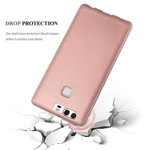 Cadorabo Fodral fungerar med Huawei P9 i METALLIC ROSÉ GOLD - Stötsäker och reptålig TPU silikonskydd - Ultratunt