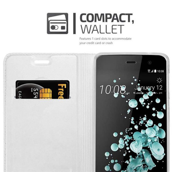 Coque - CADORABO - HTC U PLAY - Elegant - Magnetisk stängning - Ställfunktion Pengar