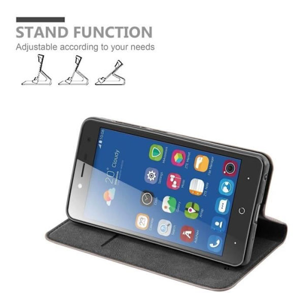 ZTE BLADE L7 Fodral i COFFEE BROWN från Cadorabo (INVISIBLE MAGNETIC CLOSURE Design) Helt skyddsfodral med Flip Flip