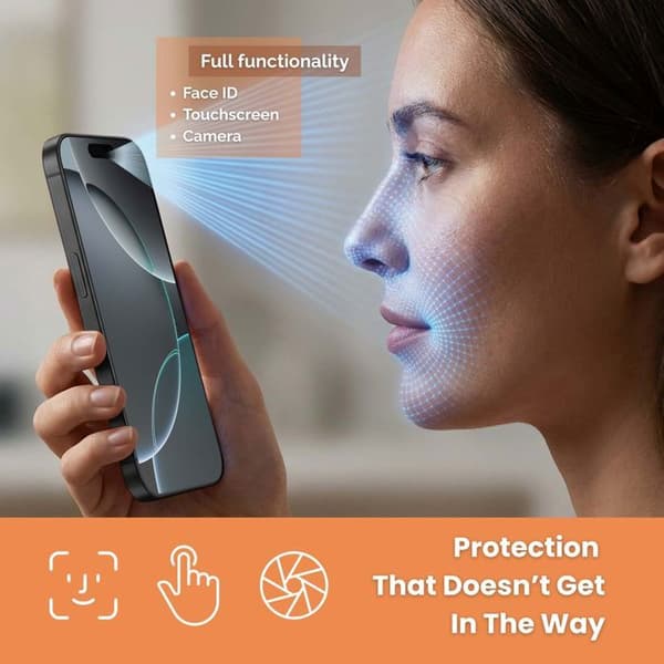 Härdat glas för iPhone 16 PRO Skärmskydd Vit