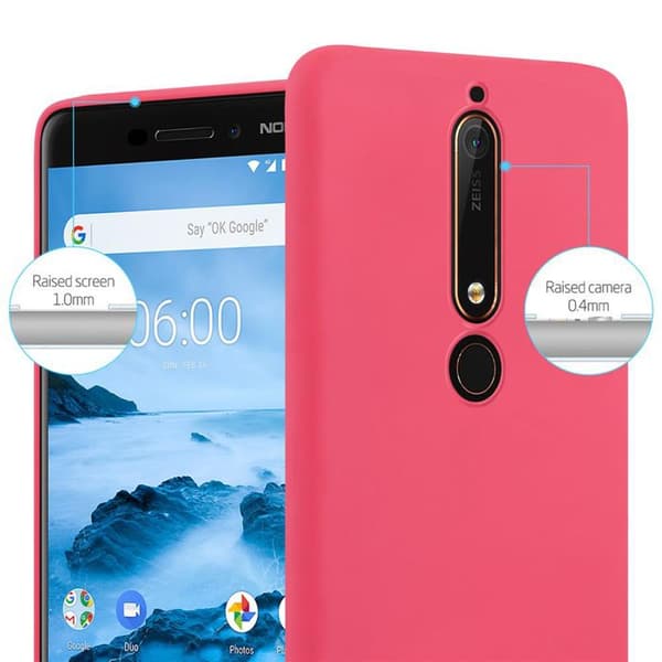 Skyddsskal för Nokia 6.1 CANDY RÖD Stötsäker Silikon Röd