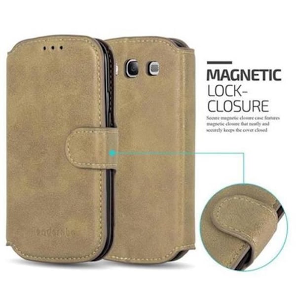 Coque - CADORABO - Samsung Galaxy S3 / S3 NEO - Similicuir - Sandbrun - Stödfunktion Sandbrun