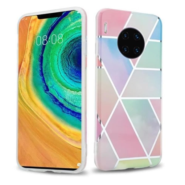 Fodral till Huawei MATE 30 PRO i regnbågsmarmor nr 11 Cadorabo Cover Protection Silikon TPU