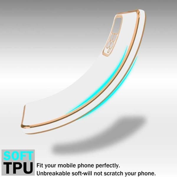 Fodral för Xiaomi RedMi NOTE 11 PRO 4G / 5G Glansig Vit - Guld med skydd för kamera Vit