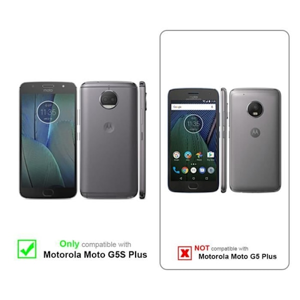 Etui Flip - CADORABO - MOTO G5S PLUS - Svart Natt - Syntetläder - Magnetisk Stängning NATTSVART