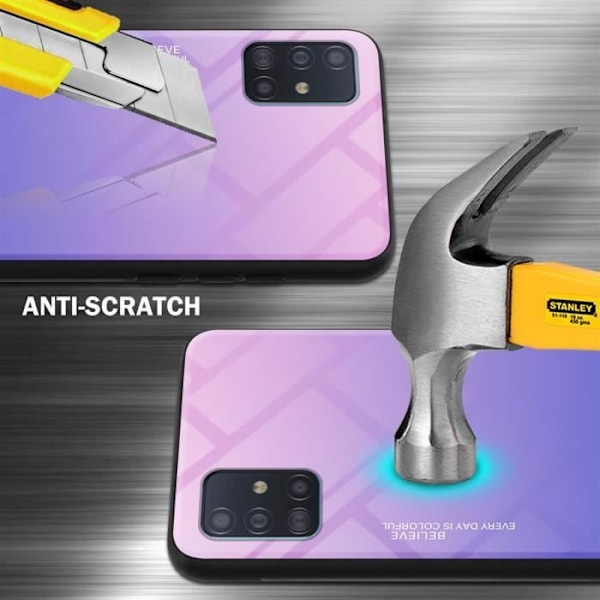 Fodral för Samsung Galaxy A51 4G / M40s Skal i ROSA - BLÅT Fodral Skyddsskydd tvåfärgad TPU Rosa, Blå