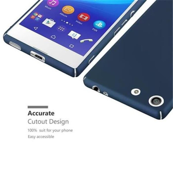 Cadorabo Sony Xperia M5 Fodral BLÅ METALL DESIGN MATT METALL Hårt plastskydd Skydd Hårt fodral Fodral Ultra Slim Bumper