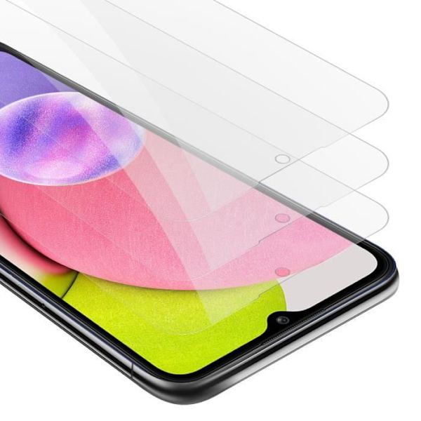 3x skärmskydd i härdat glas för Samsung Galaxy A03s skyddsfilm i HÖGT TRANSPARENT härdat härdat glas Transparent