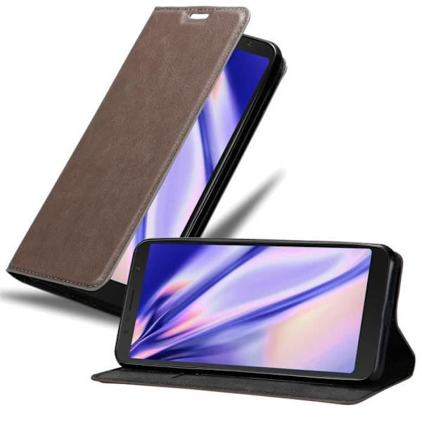Coque för Alcatel 3C - CADORABO - MARRON CAFÉ - Book-fodral - Magnetisk stängning - Mjuk KAFFEBRUNT