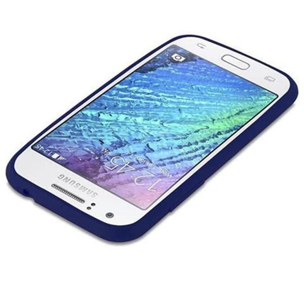 Skyddsfodral för Samsung Galaxy J1 2015 CANDY MÖRKBLOMMA Stötsäker Silikon Blå