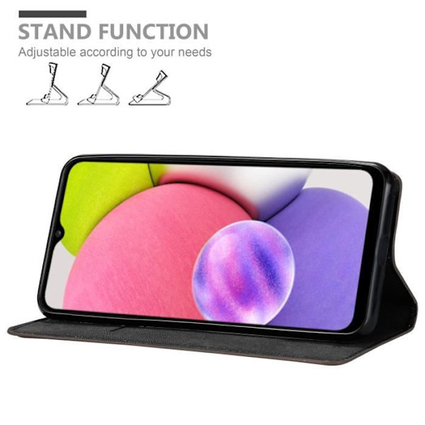Mobilfodral - CADORABO - Samsung Galaxy A03s - Kaffeebrun - Magnetisk stängning - Ultrafin kaffe brunt