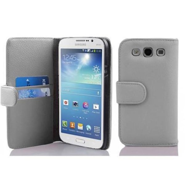 Coque för Samsung Galaxy MEGA 5.8 Etui i ALBÄSTRAPAN Hölster Fodral Skydd i strukturerat konstläder med fack Vit