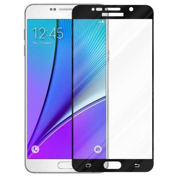 Cadorabo härdat glas Samsung Galaxy NOTE 5 Helfilm Skärmskydd Glas Display Skydd TRANSPARENT med SVART