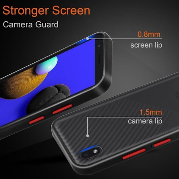 Coque - CADORABO - Samsung Galaxy A01 CORE - Hybrid skydd - Silikon TPU - Frostad svart Svart
