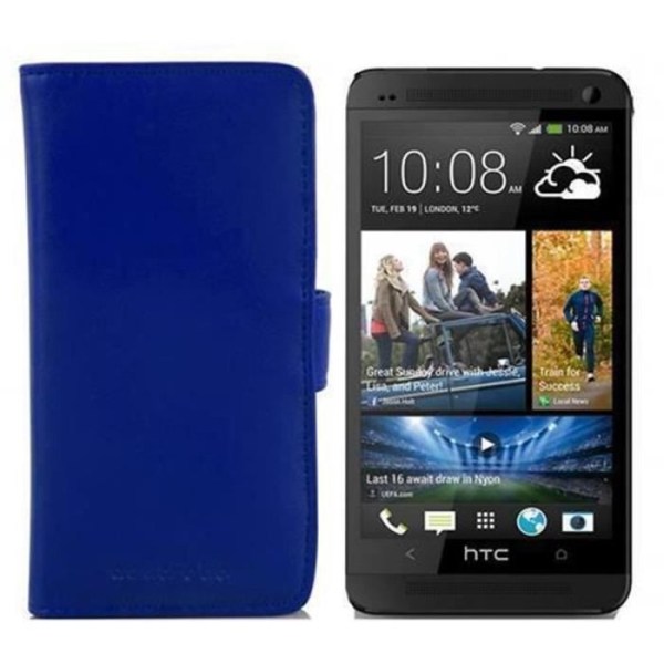 HTC ONE M4 MINI Fodral - CADORABO - Fodral i konstläder - 360° flik - Fullständigt skydd - Blå Blå