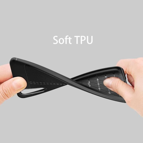 Coque - CADORABO - Huawei P20 - Skydd i silikon TPU - Syntetisk läder - Elegant design Svart